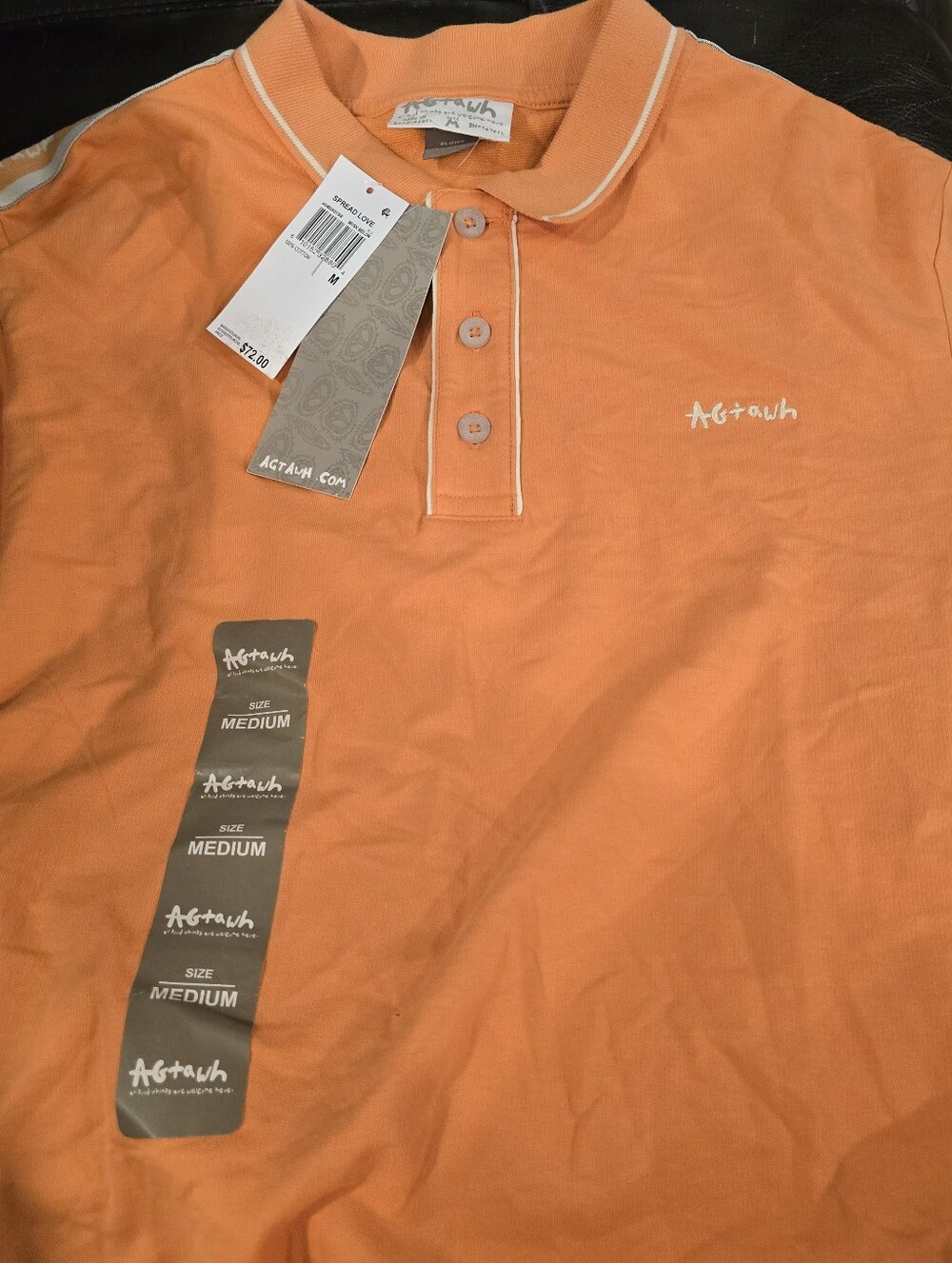 AGTAWH Men's Short Sleeve Polo Shirt Sizs M NWT.